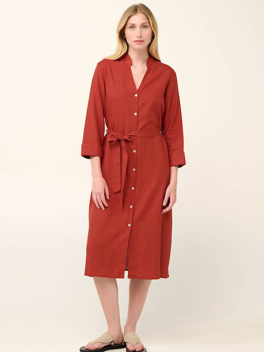 Summer Midi Dress Red Chili