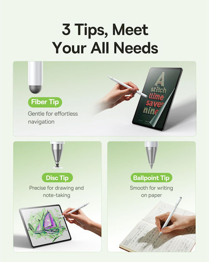 Baseus Smooth Writing III 3in1 Touch Stylus in White color P80080804213-00