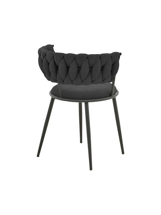 Alkia Dining Room Fabric Chair Black 57x58.5x72cm