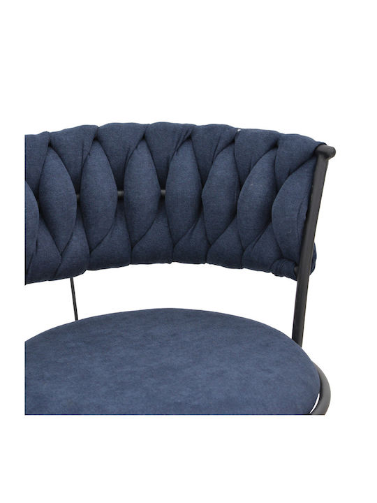 Alkia Dining Room Fabric Chair Dark Blue 57x58.5x72cm