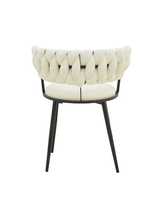 Alkia Dining Room Fabric Chair Ecru 57x58.5x72cm