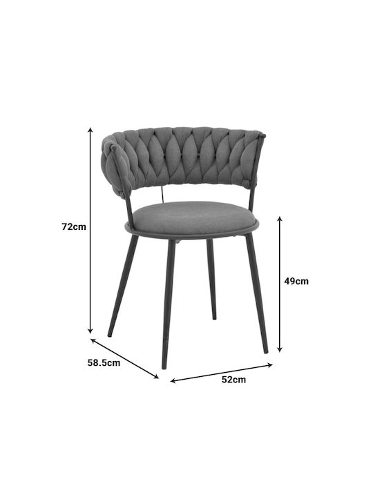 Alkia Dining Room Fabric Chair Ecru 57x58.5x72cm
