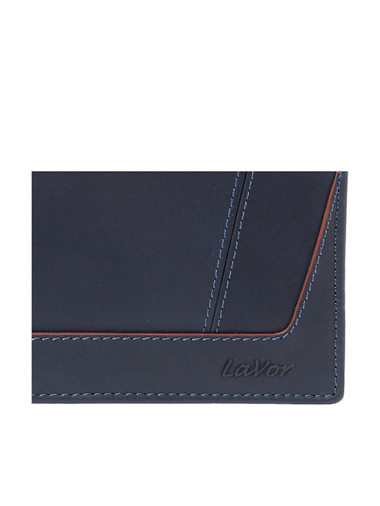 Leather Men's Wallet Classic with RFID Blue
