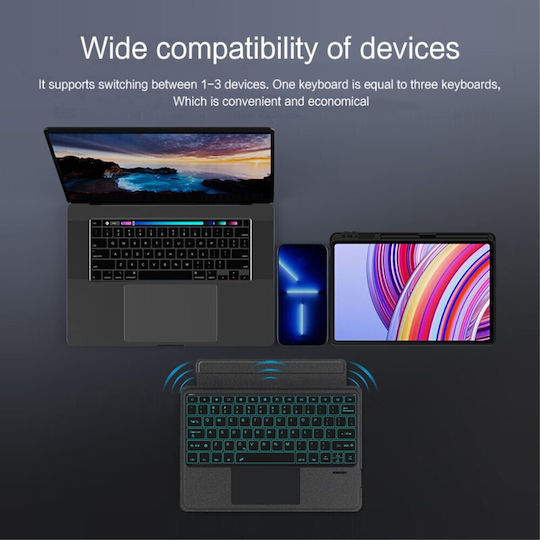 Touchpad Bluetooth Klappdeckel mit Tastatur Schwarz (Xiaomi Redmi Pad Pro 12.1)
