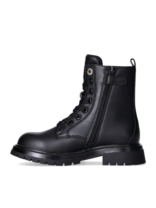 Kinderstiefel mit Schnürsenkeln Schwarz
