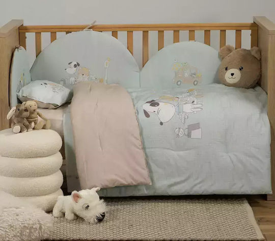 Nef-Nef Homeware Life In The City Crib Bumpers Classic for the Crib Rails Turquoise 40cm