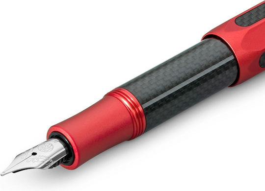 Kaweco Ac Sport Writing Pen Red made of Brass with Blue Ink