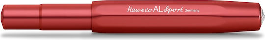 Kaweco Al Sport Writing Pen Red made of Brass with Blue Ink