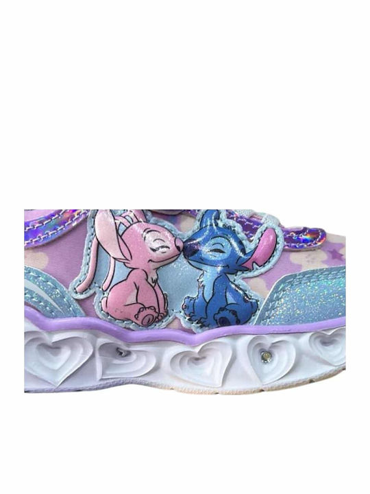 Stitch Kids Sneakers with Scratch & Lights Light Blue