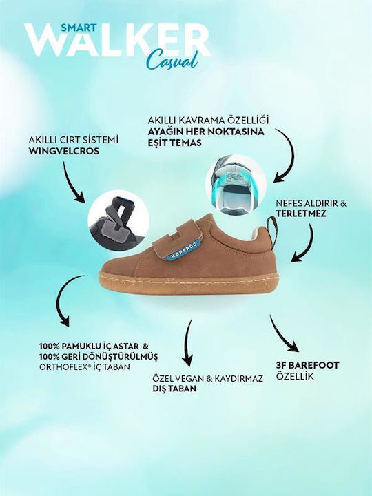 Παιδικά Sneakers με Σκρατς Καφέ