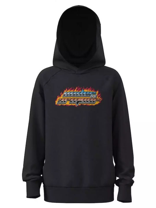 Fleece Παιδικό Φούτερ με Κουκούλα Black Rival