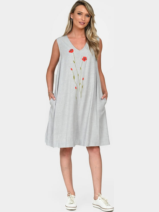 Rochie Midi De Vară Gri