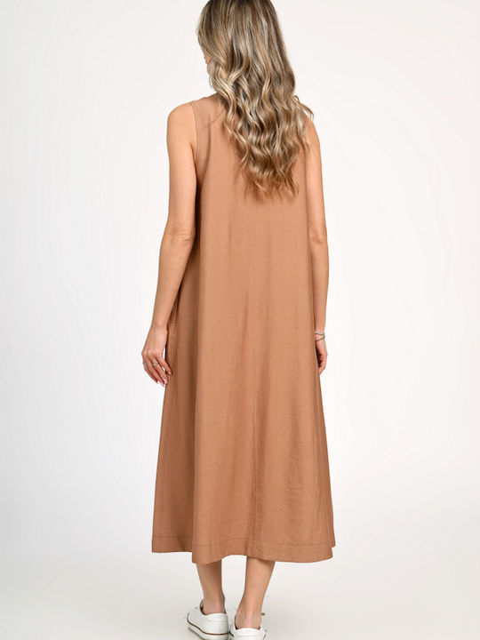 Summer Midi Dress Beige