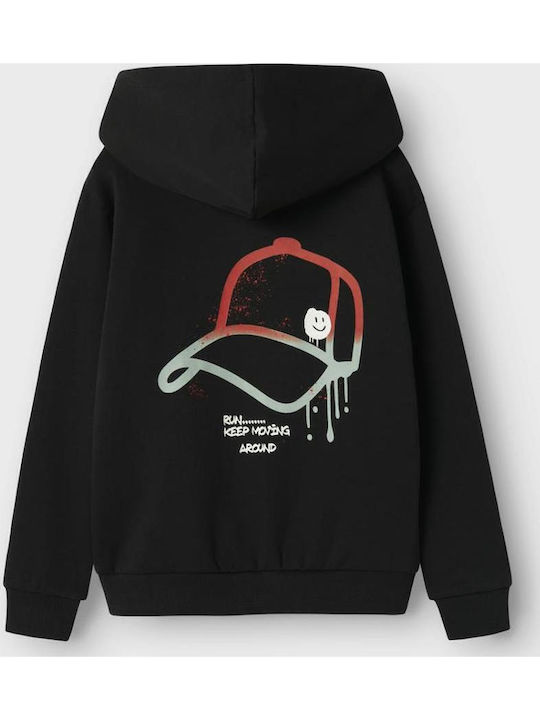 Kids Sweatshirt With Hood And Pockets Black