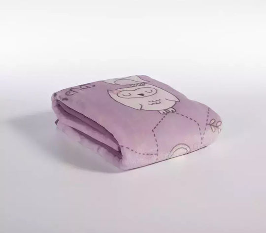 Nef-Nef Homeware Blanket Cot Best Friends Velvet Lilac 100x140cm
