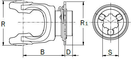 Gabelflansch Welle 5720n0351 Sh 42x107,5 Schnell 1-3/8'' Z6 Bondioli & Pavesi