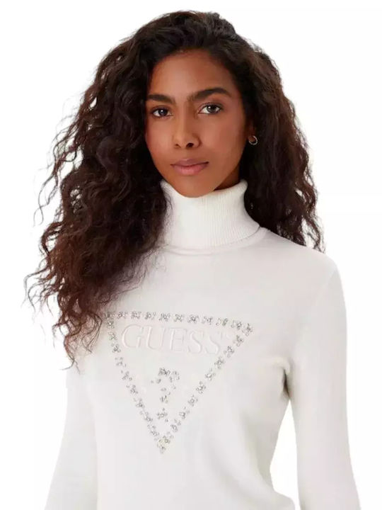 Women's Long Sleeve Turtleneck Sweater White
