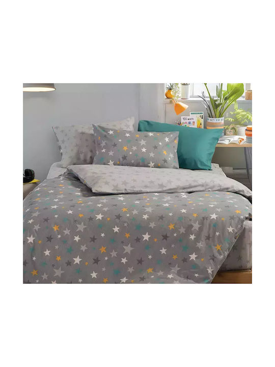Nef-Nef Homeware Set Cearceafuri Pentru Copii Single Stars Above Gri 170x260cm