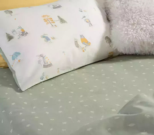 Nef-Nef Homeware Комплект чаршафи Единично Памучни Woodland Party Екрю 170x260см 3бр
