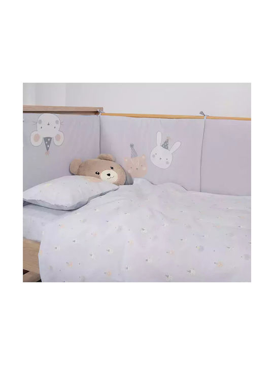 Nef-Nef Homeware Special Party Baby Sheets Set Crib Cotton Blue 120x170cm 3pcs