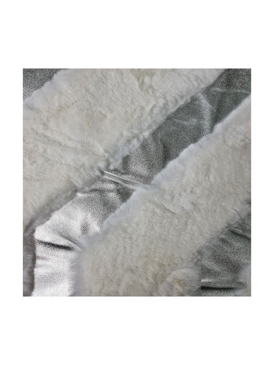 Saray Home Luxurius DSN04 Γούνινο 160x220cm Λευκό-ασημί
