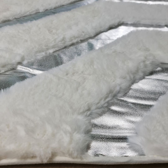 Saray Home Luxurius DSN04 Килим Правоъгълена Furry White-silver