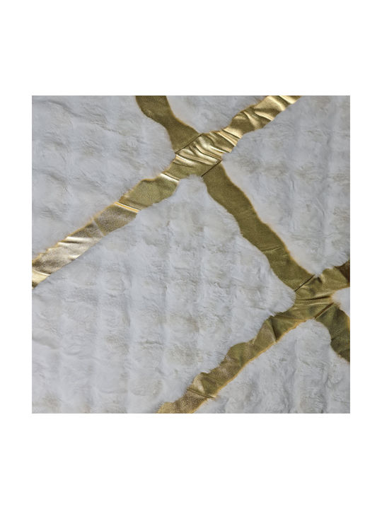 Saray Home Luxurius DSN05 Covor Rectangular Din blană White-Gold