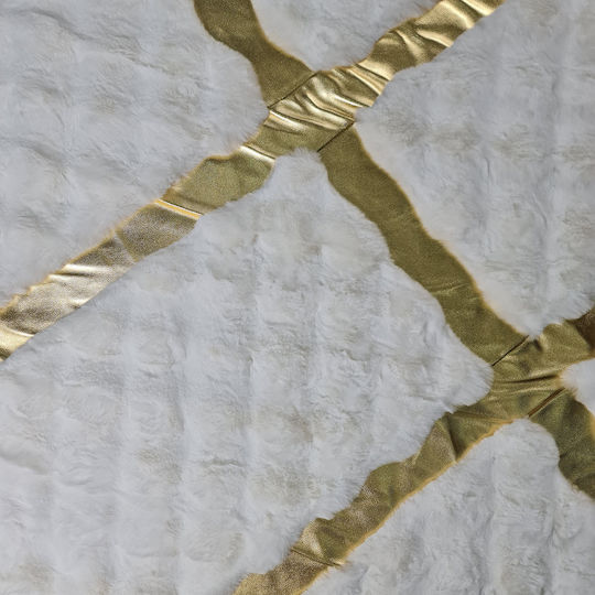 Saray Home Luxurius DSN05 Килим Правоъгълена Furry White-Gold