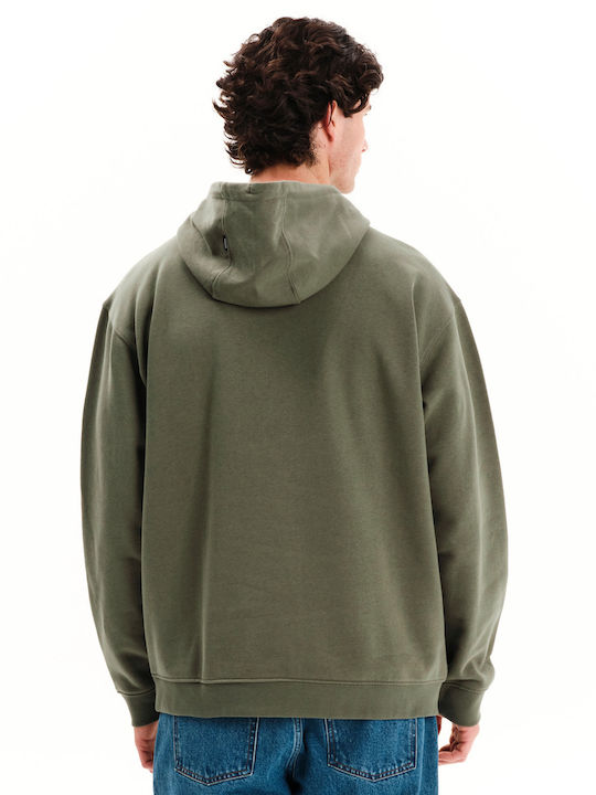 Φούτερ με Κουκούλα Olive Green