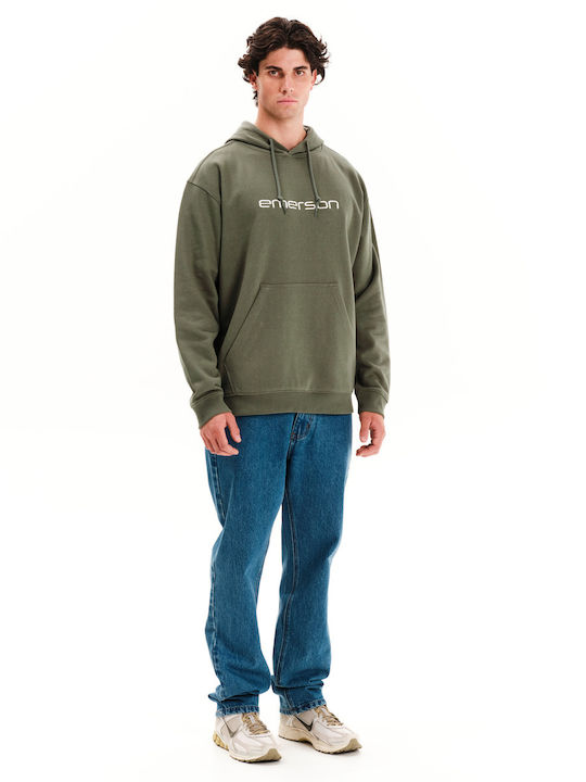Φούτερ με Κουκούλα Olive Green