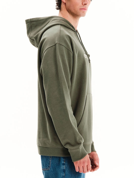 Φούτερ με Κουκούλα Olive Green