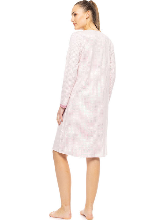 Pink Label Winter Cotton Women's Nightgown Petit Rose