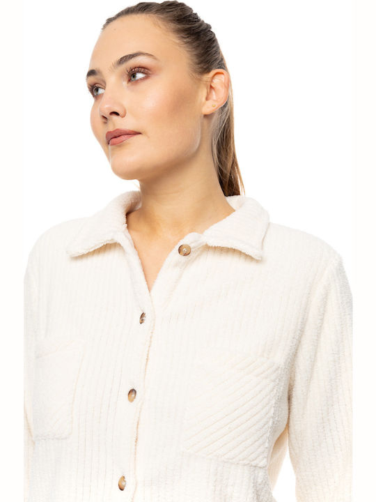 Pink Label Winter Damen Pyjama-Set White