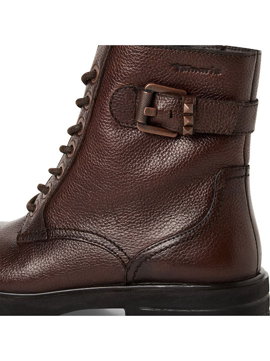 Leder Stiefeletten Damen Braun