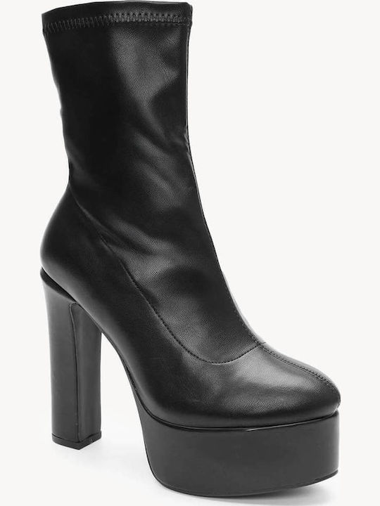 Black Ankle Boots High Heel Fiapa