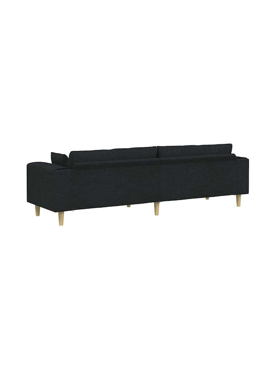 Τετραθέσιος Καναπές Μαύρο 250x77x76εκ.