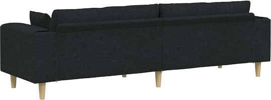 Four Seater Couch Black 250x77x76 cm