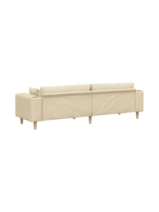 Vier Sitzer Sofa Creme 250x77x76cm