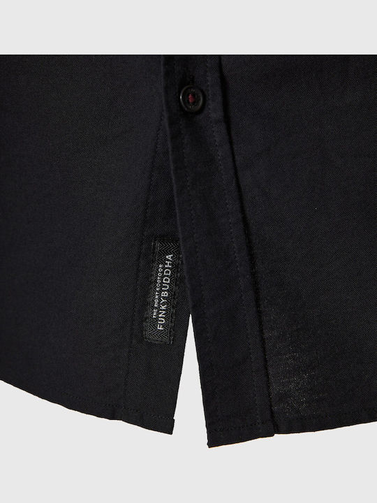 Long-sleeved Cotton Shirt Black