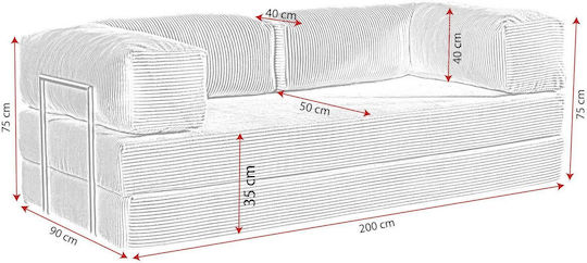 Διθέσιος Καναπές Κρεβάτι Μπεζ 90x200x45εκ.