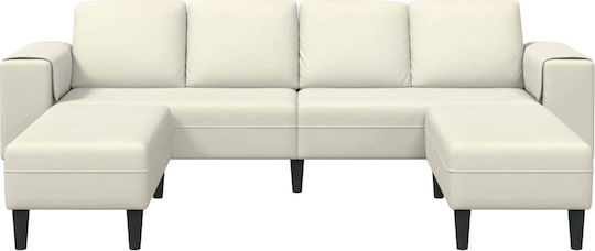 Living Room Furniture Set Couch & Stool Beige