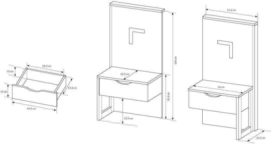 Bedroom Furniture Set Arden Natural / Anthracite 160x200cm 3pcs