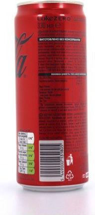 Coca-Cola Zero Cola With Carbonation No Sugar 56857 330ml