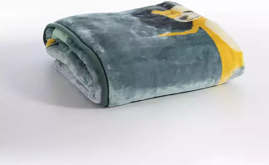 Nef-Nef Homeware Decke Samt Wild Dance Stone Blue 160x220cm