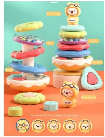 Lazarid Pyramid Toy with Music for 18++ Months