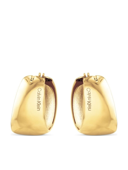 Calvin Klein Earrings Hoops made of Steel Gold Plated