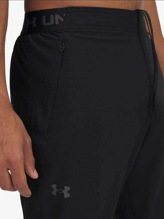Vanish Woven Sweatpants Glossy Black