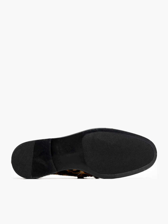 Leather Women's Loafers in Brown Color