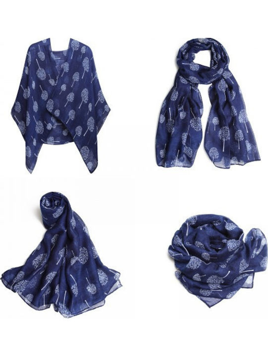 Women's Wool Scarf Navy Blue