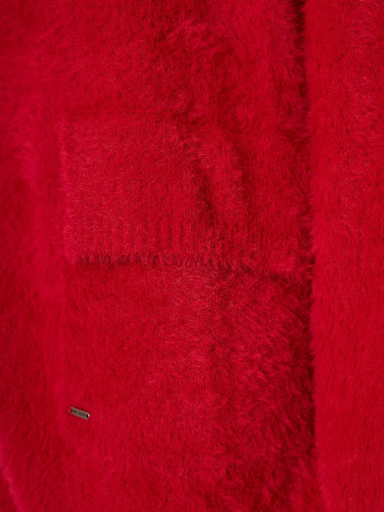 Women's Cardigan with Buttons Scarlet Red